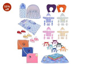 Kwitchy Baby Products All New Born Daily Needs Items Combo (Multicolor, 0-6 Months)