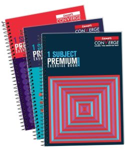 Luxor Premium 1 Subject Spiral Exercise Notebook - Single Ruled, A4 (21cm X 29.7cm), 160 Pages, Pack of 3, Perfect for School, College & Office